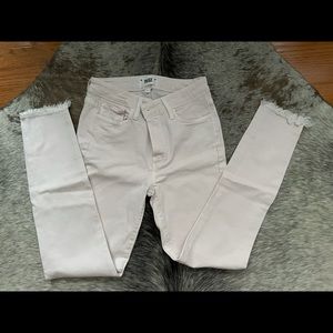 Paige skinny jeans with frayed hem